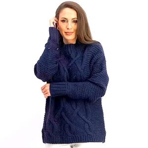 PRICE ⬇️ NEW! Cable Knit Wool/Angora Textured Sweater NWOT